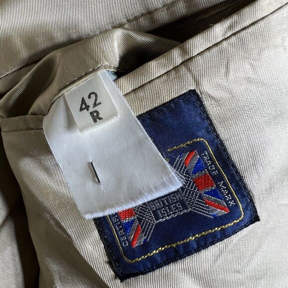 VTG Vittorio Rex Blazer Jacket Men’s 42R Beige Tweed Lambswool Front Two Button - Picture 6 of 10